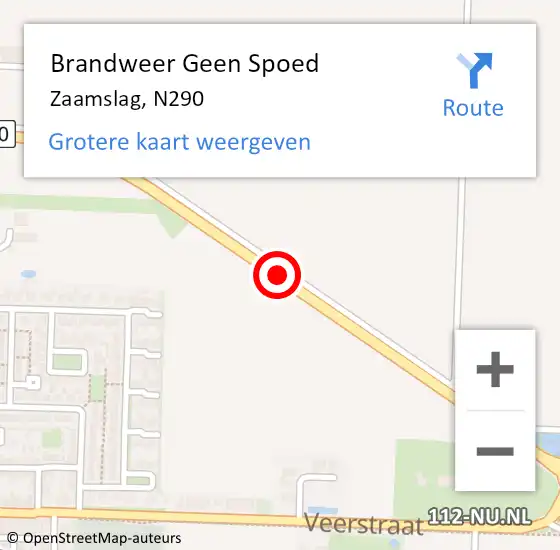 Locatie op kaart van de 112 melding: Brandweer Geen Spoed Naar Zaamslag, N290 op 9 februari 2019 14:37