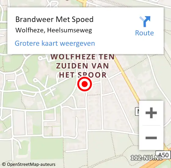 Locatie op kaart van de 112 melding: Brandweer Met Spoed Naar Wolfheze, Heelsumseweg op 9 februari 2019 15:01