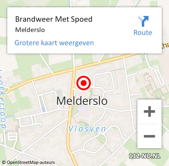 Locatie op kaart van de 112 melding: Brandweer Met Spoed Naar Melderslo op 9 februari 2019 15:05