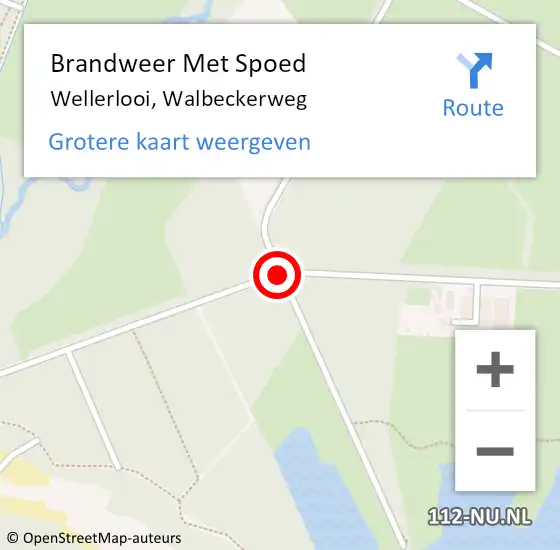 Locatie op kaart van de 112 melding: Brandweer Met Spoed Naar Wellerlooi, Walbeckerweg op 9 februari 2019 16:01