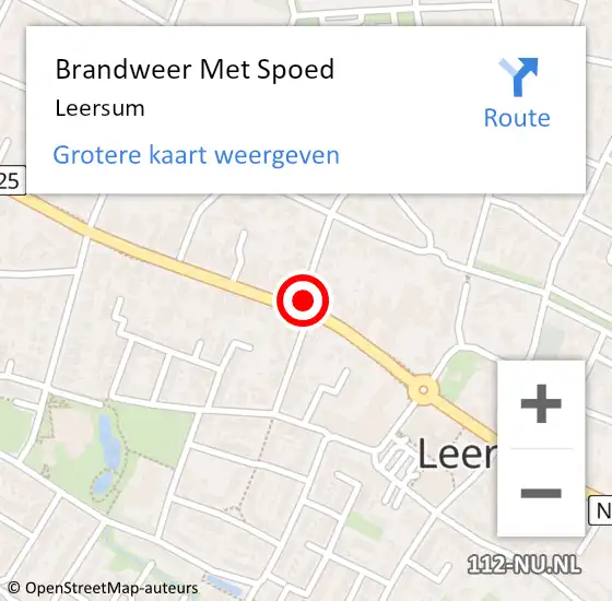 Locatie op kaart van de 112 melding: Brandweer Met Spoed Naar Leersum op 9 februari 2019 16:10