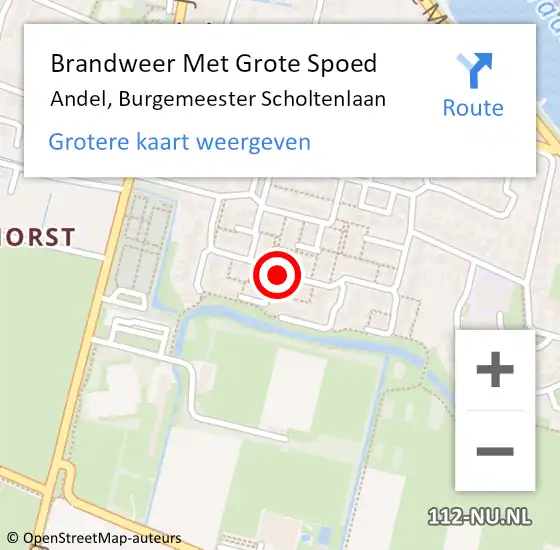 Locatie op kaart van de 112 melding: Brandweer Met Grote Spoed Naar Andel, Burgemeester Scholtenlaan op 9 februari 2019 17:10