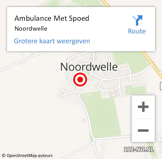 Locatie op kaart van de 112 melding: Ambulance Met Spoed Naar Noordwelle op 9 februari 2019 21:04