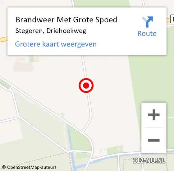 Locatie op kaart van de 112 melding: Brandweer Met Grote Spoed Naar Stegeren, Driehoekweg op 9 februari 2019 21:24