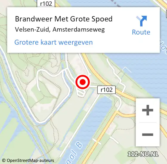 Locatie op kaart van de 112 melding: Brandweer Met Grote Spoed Naar Velsen-Zuid, Amsterdamseweg op 9 februari 2019 21:41