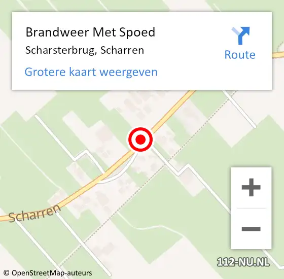 Locatie op kaart van de 112 melding: Brandweer Met Spoed Naar Scharsterbrug, Scharren op 9 februari 2019 22:13