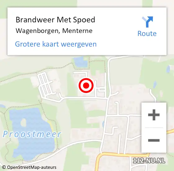 Locatie op kaart van de 112 melding: Brandweer Met Spoed Naar Wagenborgen, Menterne op 10 februari 2019 02:13