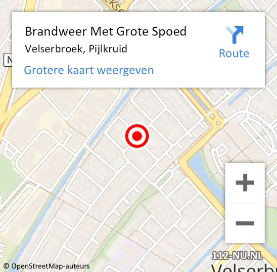 Locatie op kaart van de 112 melding: Brandweer Met Grote Spoed Naar Velserbroek, Pijlkruid op 10 februari 2019 05:46