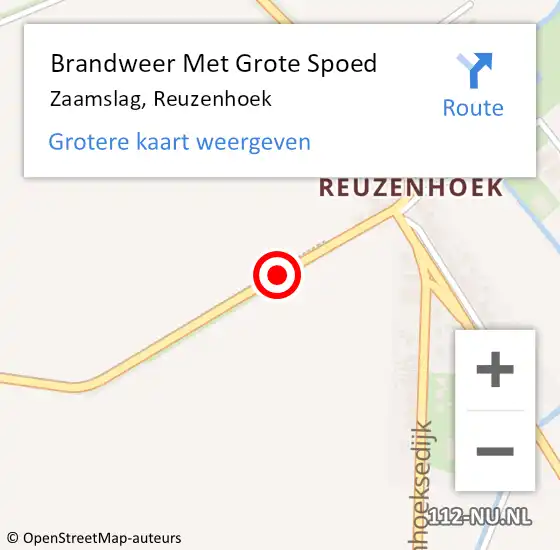 Locatie op kaart van de 112 melding: Brandweer Met Grote Spoed Naar Zaamslag, Reuzenhoek op 10 februari 2019 10:49