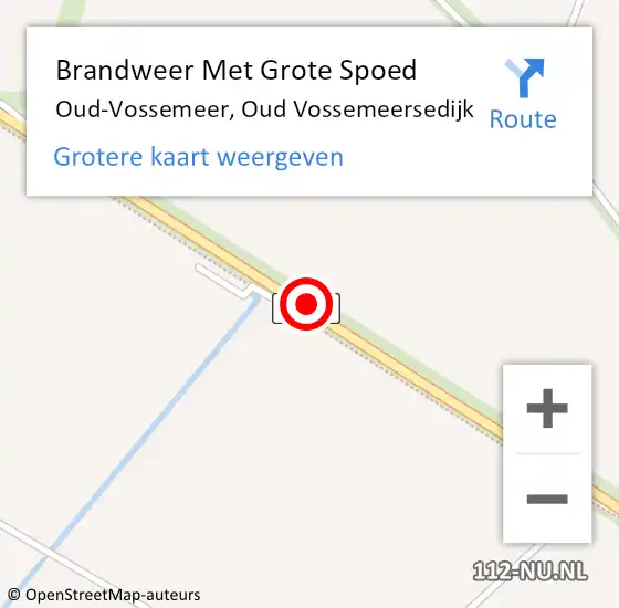 Locatie op kaart van de 112 melding: Brandweer Met Grote Spoed Naar Oud-Vossemeer, Oud Vossemeersedijk op 10 februari 2019 11:12