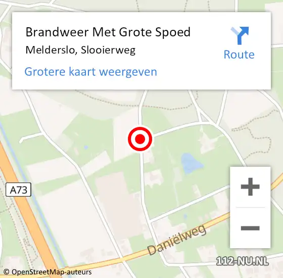 Locatie op kaart van de 112 melding: Brandweer Met Grote Spoed Naar Melderslo, Slooierweg op 10 februari 2019 13:23