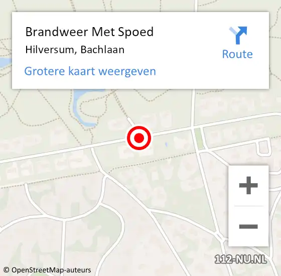 Locatie op kaart van de 112 melding: Brandweer Met Spoed Naar Hilversum, Bachlaan op 10 februari 2019 15:24