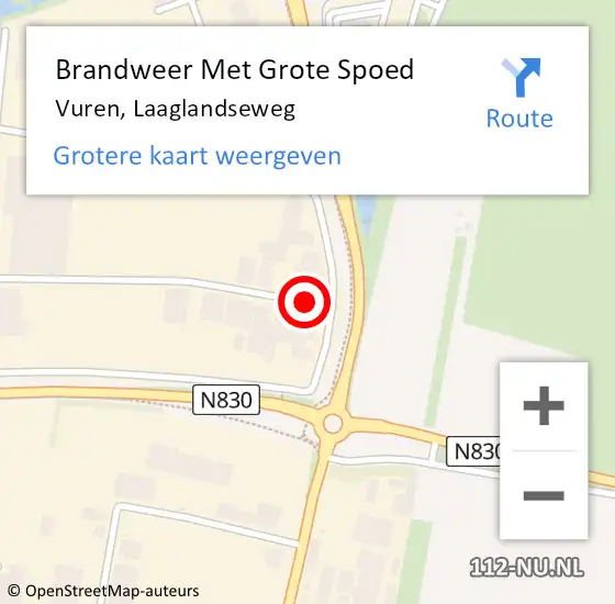 Locatie op kaart van de 112 melding: Brandweer Met Grote Spoed Naar Vuren, Laaglandseweg op 10 februari 2019 20:41