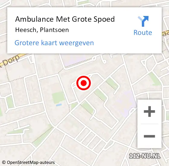 Locatie op kaart van de 112 melding: Ambulance Met Grote Spoed Naar Heesch, Plantsoen op 10 februari 2019 21:40