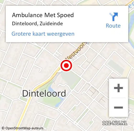 Locatie op kaart van de 112 melding: Ambulance Met Spoed Naar Dinteloord, Zuideinde op 11 februari 2019 05:52