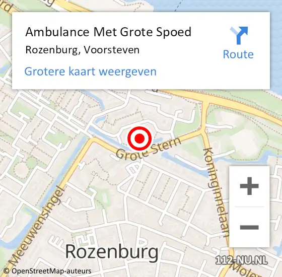 Locatie op kaart van de 112 melding: Ambulance Met Grote Spoed Naar Rozenburg, Voorsteven op 11 februari 2019 07:27