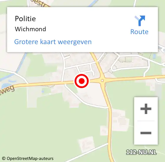 Locatie op kaart van de 112 melding: Politie Wichmond op 11 februari 2019 07:49