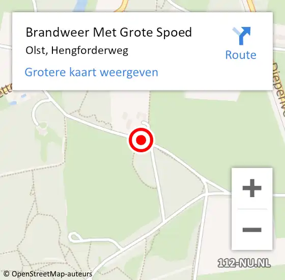 Locatie op kaart van de 112 melding: Brandweer Met Grote Spoed Naar Olst, Hengforderweg op 11 februari 2019 11:23