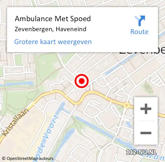 Locatie op kaart van de 112 melding: Ambulance Met Spoed Naar Zevenbergen, Haveneind op 11 februari 2019 11:34