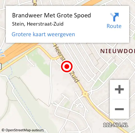 Locatie op kaart van de 112 melding: Brandweer Met Grote Spoed Naar Stein, Heerstraat-Zuid op 11 februari 2019 11:35