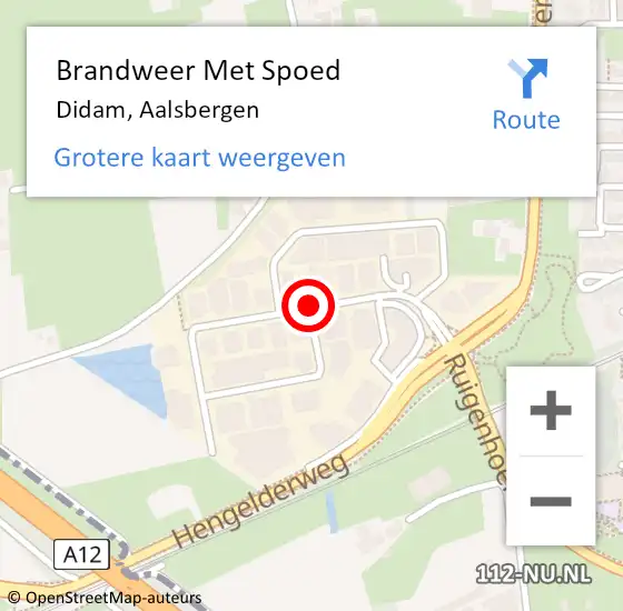 Locatie op kaart van de 112 melding: Brandweer Met Spoed Naar Didam, Aalsbergen op 23 maart 2014 10:14