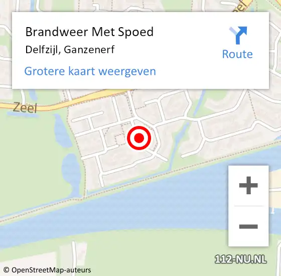 Locatie op kaart van de 112 melding: Brandweer Met Spoed Naar Delfzijl, Ganzenerf op 11 februari 2019 12:30