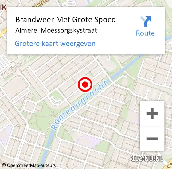 Locatie op kaart van de 112 melding: Brandweer Met Grote Spoed Naar Almere, Moessorgskystraat op 11 februari 2019 13:44