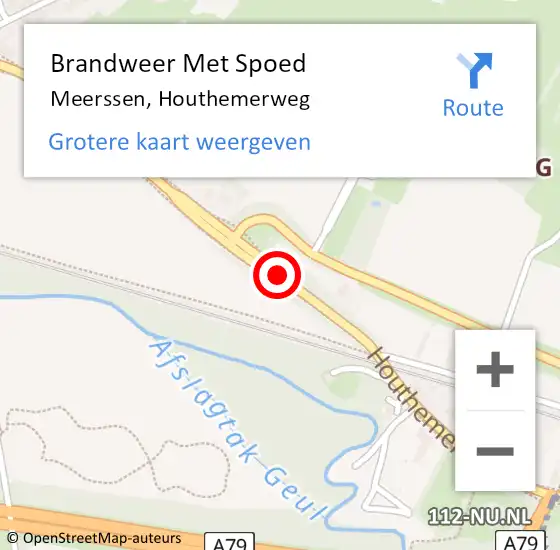 Locatie op kaart van de 112 melding: Brandweer Met Spoed Naar Meerssen, Houthemerweg op 11 februari 2019 16:10