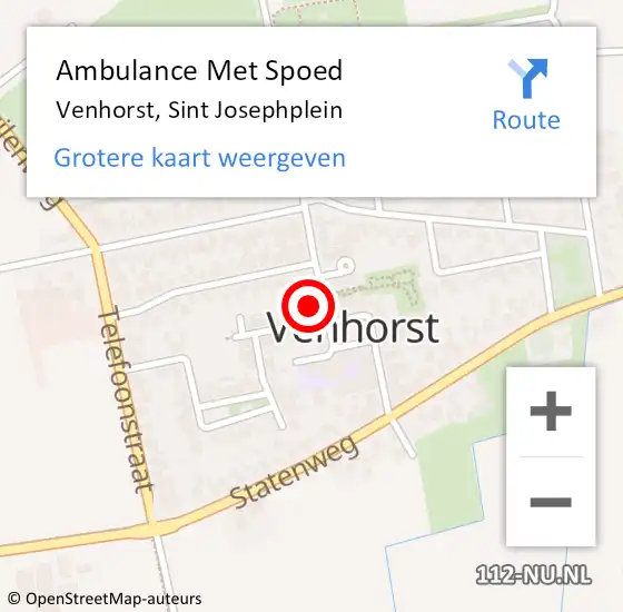 Locatie op kaart van de 112 melding: Ambulance Met Spoed Naar Venhorst, Sint Josephplein op 23 maart 2014 10:54