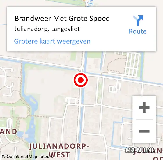Locatie op kaart van de 112 melding: Brandweer Met Grote Spoed Naar Julianadorp, Langevliet op 11 februari 2019 17:14