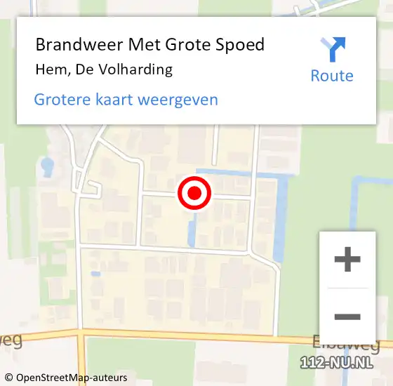 Locatie op kaart van de 112 melding: Brandweer Met Grote Spoed Naar Hem, De Volharding op 11 februari 2019 19:37