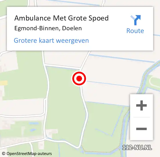 Locatie op kaart van de 112 melding: Ambulance Met Grote Spoed Naar Egmond-Binnen, Doelen op 12 februari 2019 03:45