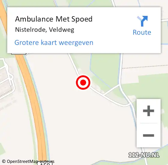 Locatie op kaart van de 112 melding: Ambulance Met Spoed Naar Nistelrode, Veldweg op 12 februari 2019 06:29