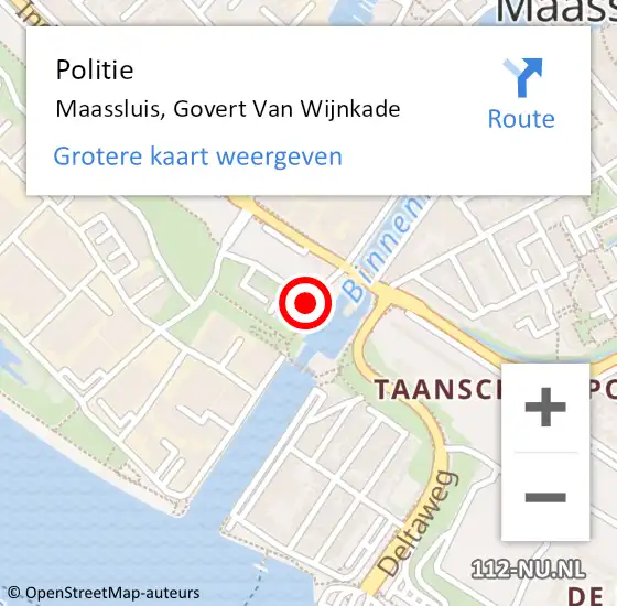 Locatie op kaart van de 112 melding: Politie Maassluis, Govert Van Wijnkade op 12 februari 2019 07:33