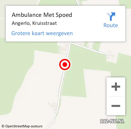 Locatie op kaart van de 112 melding: Ambulance Met Spoed Naar Angerlo, Kruisstraat op 12 februari 2019 08:19
