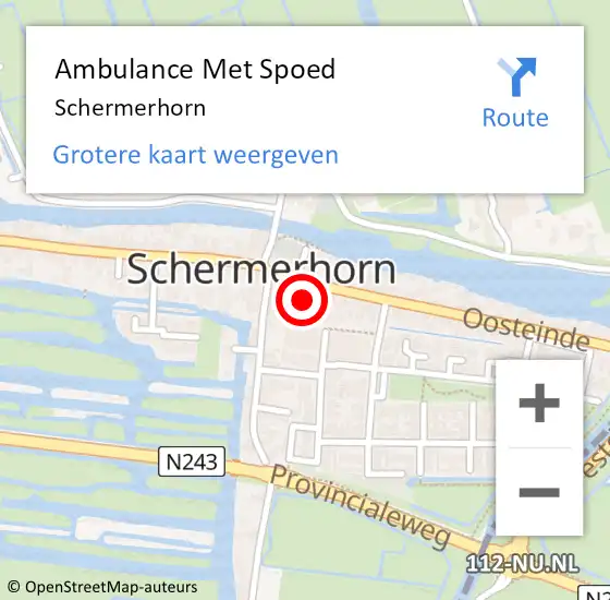 Locatie op kaart van de 112 melding: Ambulance Met Spoed Naar Schermerhorn op 12 februari 2019 10:03