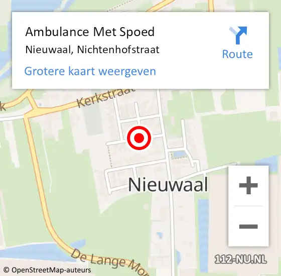 Locatie op kaart van de 112 melding: Ambulance Met Spoed Naar Nieuwaal, Nichtenhofstraat op 12 februari 2019 10:04
