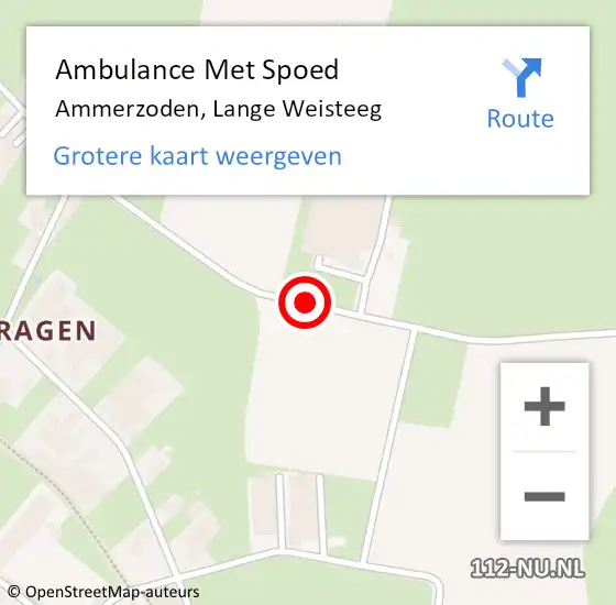 Locatie op kaart van de 112 melding: Ambulance Met Spoed Naar Ammerzoden, Lange Weisteeg op 12 februari 2019 10:27