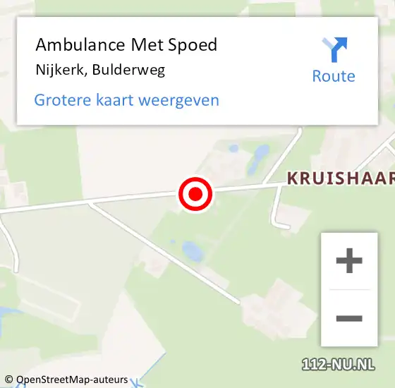 Locatie op kaart van de 112 melding: Ambulance Met Spoed Naar Nijkerk, Bulderweg op 12 februari 2019 11:24