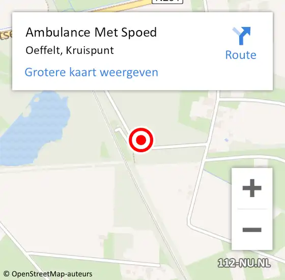 Locatie op kaart van de 112 melding: Ambulance Met Spoed Naar Oeffelt, Kruispunt op 23 maart 2014 12:21