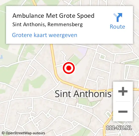 Locatie op kaart van de 112 melding: Ambulance Met Grote Spoed Naar Sint Anthonis, Remmensberg op 12 februari 2019 12:53