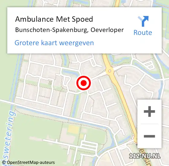 Locatie op kaart van de 112 melding: Ambulance Met Spoed Naar Bunschoten-Spakenburg, Oeverloper op 23 maart 2014 12:28