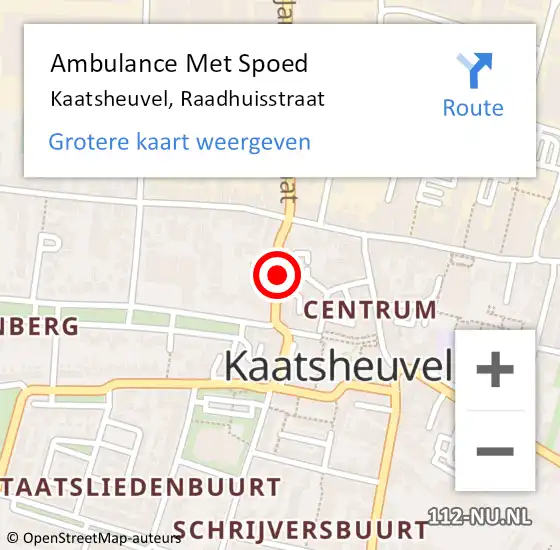 Locatie op kaart van de 112 melding: Ambulance Met Spoed Naar Kaatsheuvel, Raadhuisstraat op 12 februari 2019 13:36