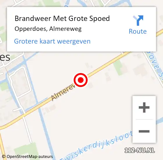 Locatie op kaart van de 112 melding: Brandweer Met Grote Spoed Naar Opperdoes, Almereweg op 12 februari 2019 13:47
