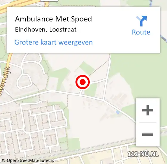 Locatie op kaart van de 112 melding: Ambulance Met Spoed Naar Eindhoven, Loostraat op 12 februari 2019 14:27