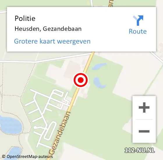 Locatie op kaart van de 112 melding: Politie Heusden, Gezandebaan op 12 februari 2019 15:59