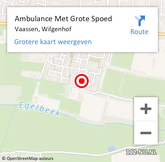 Locatie op kaart van de 112 melding: Ambulance Met Grote Spoed Naar Vaassen, Wilgenhof op 12 februari 2019 18:05