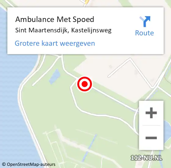 Locatie op kaart van de 112 melding: Ambulance Met Spoed Naar Sint Maartensdijk, Kastelijnsweg op 12 februari 2019 23:08