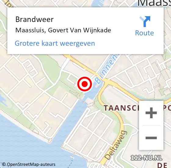 Locatie op kaart van de 112 melding: Brandweer Maassluis, Govert Van Wijnkade op 13 februari 2019 06:25