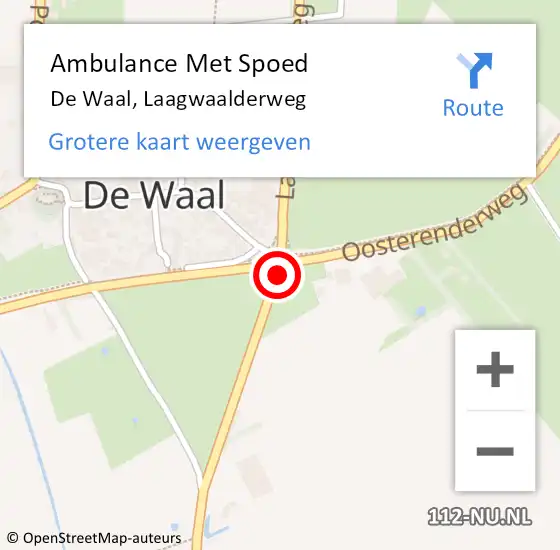 Locatie op kaart van de 112 melding: Ambulance Met Spoed Naar De Waal, Laagwaalderweg op 13 februari 2019 08:19